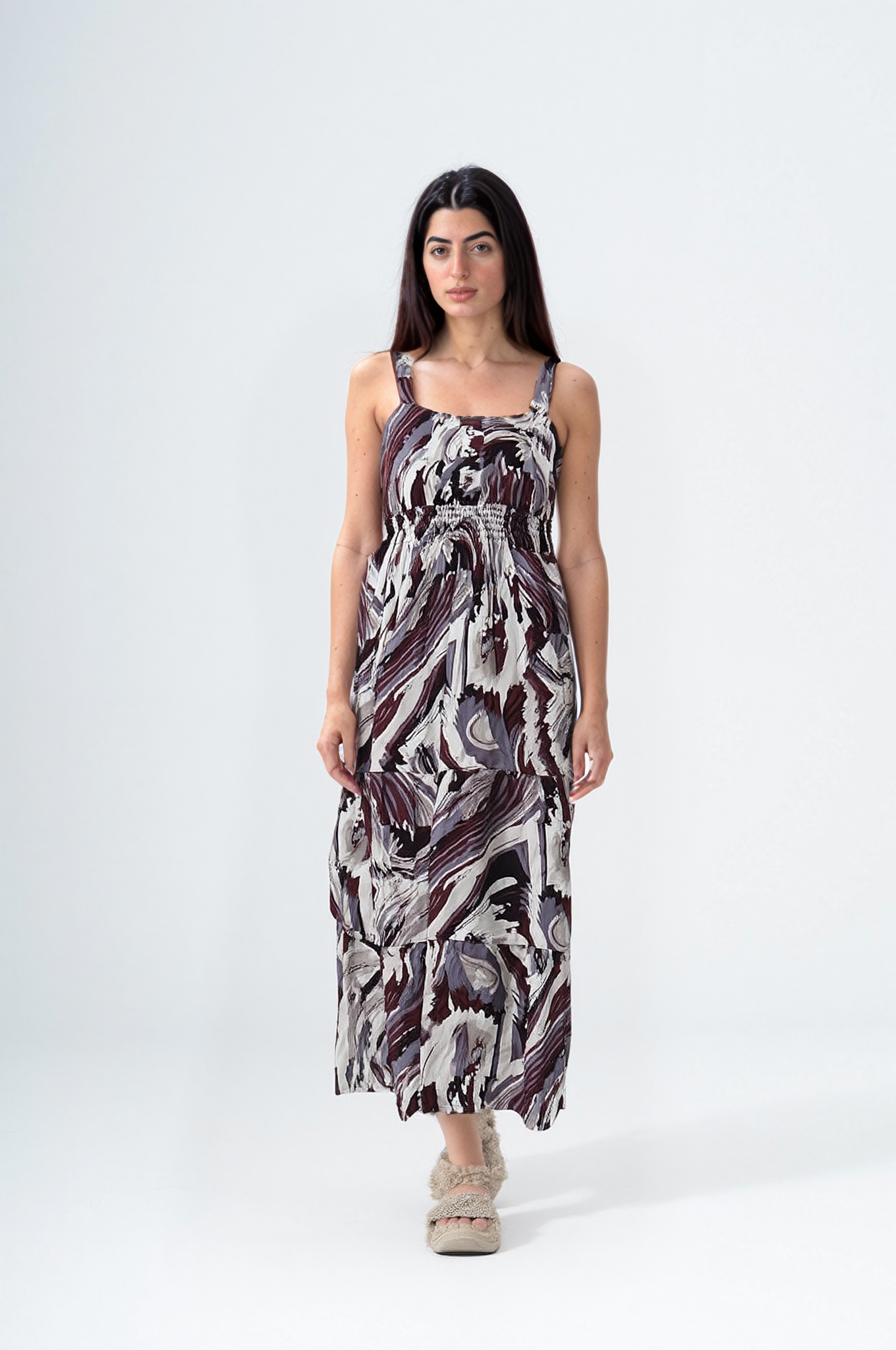 Flory Rayon Cotton camouflage Sleeveless Dress