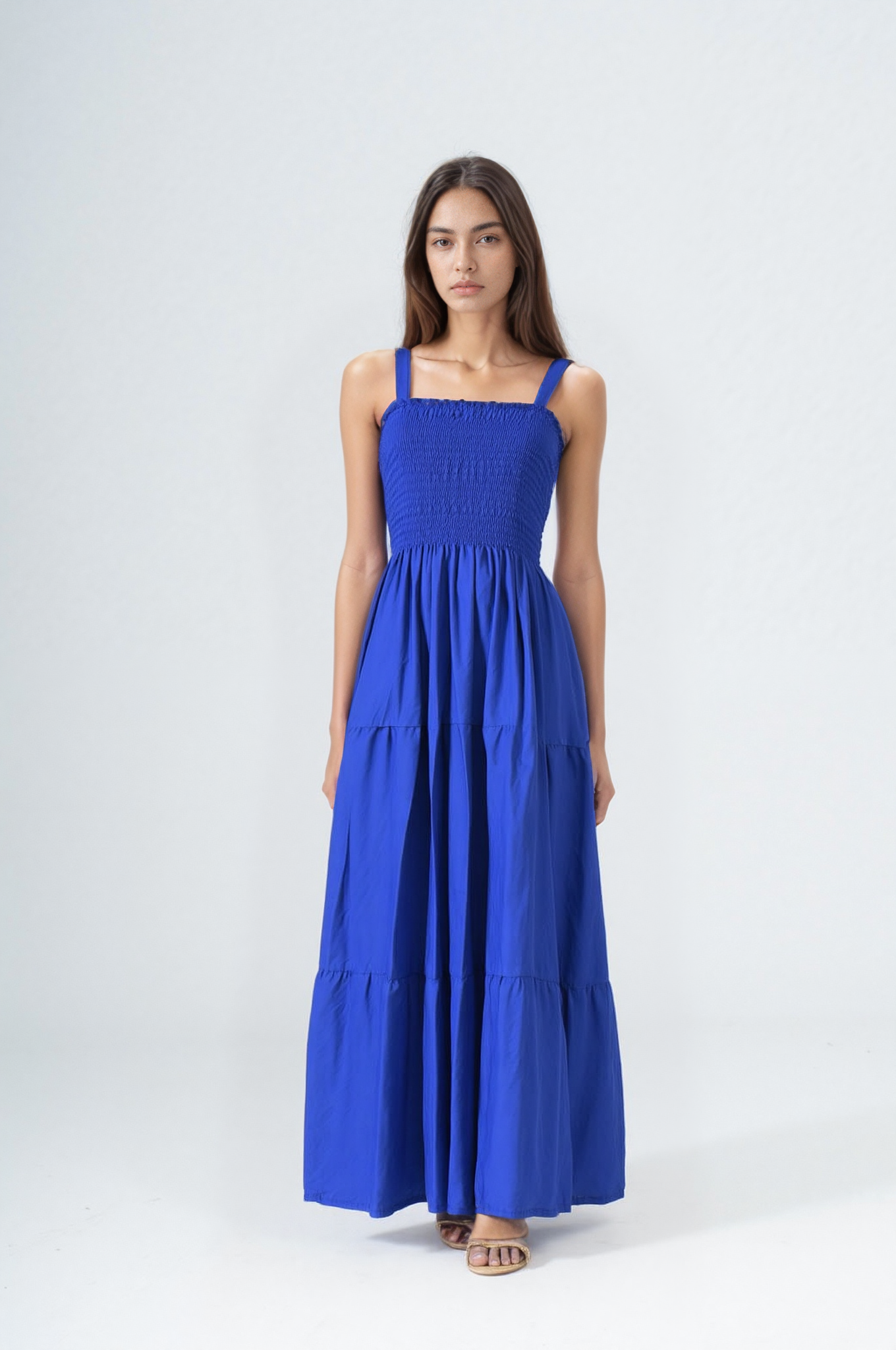 Plain Rayon Sleeveless Maxi Dress