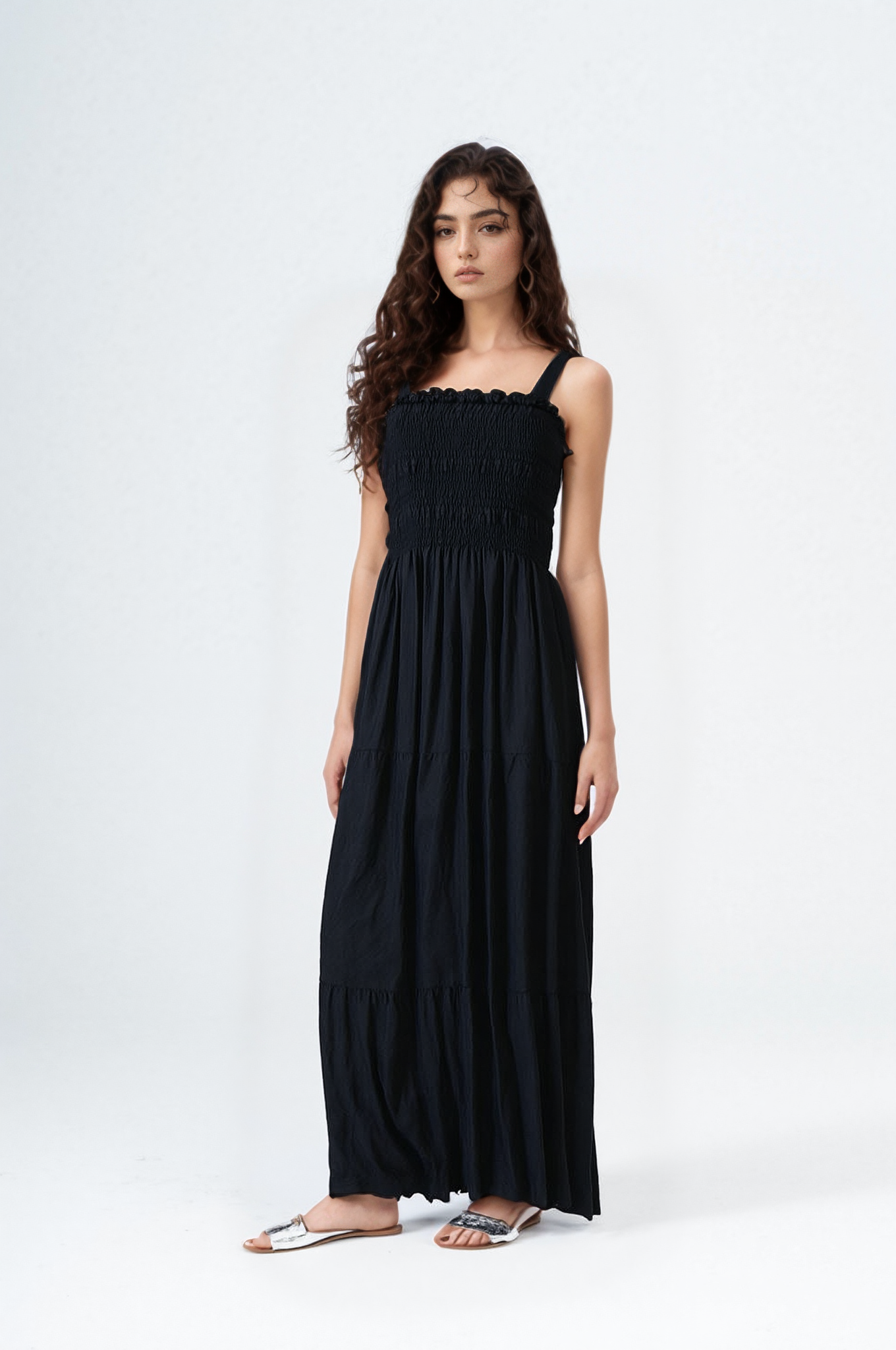 Plain Rayon Sleeveless Maxi Dress