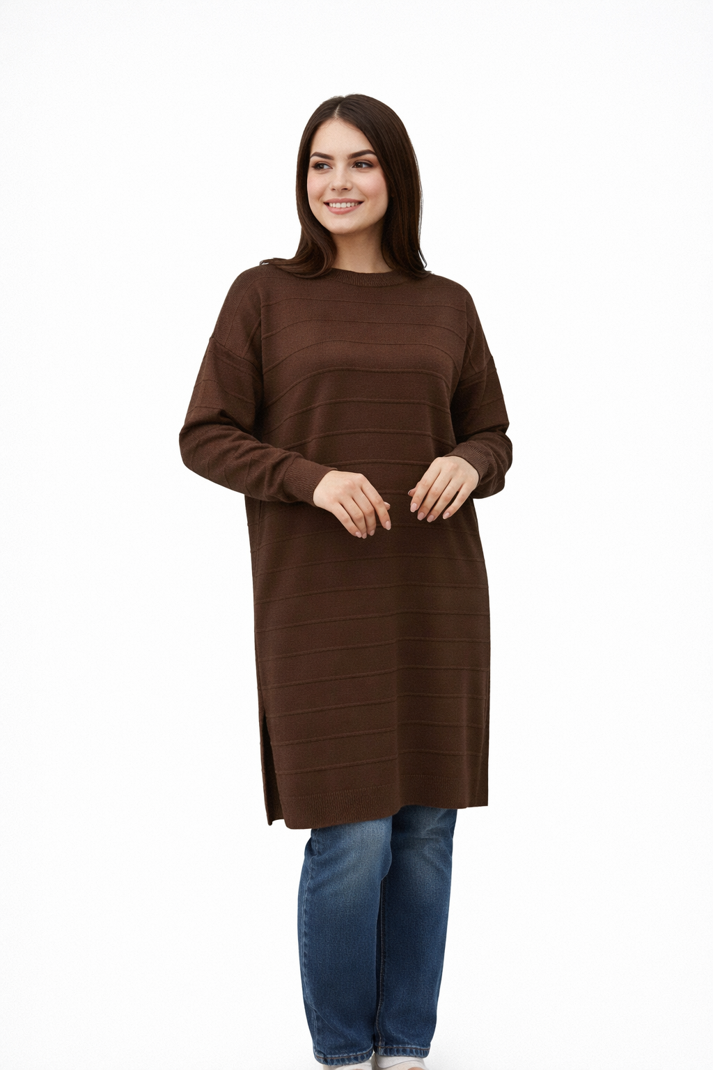 Textured Stripe Knit Tunic