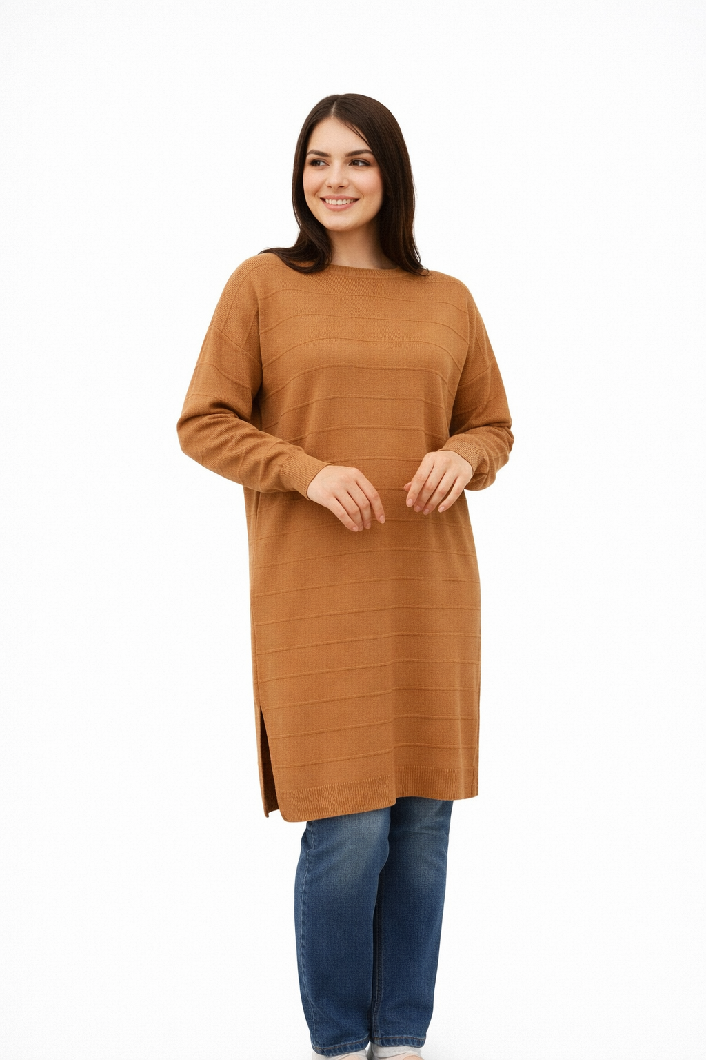 Textured Stripe Knit Tunic