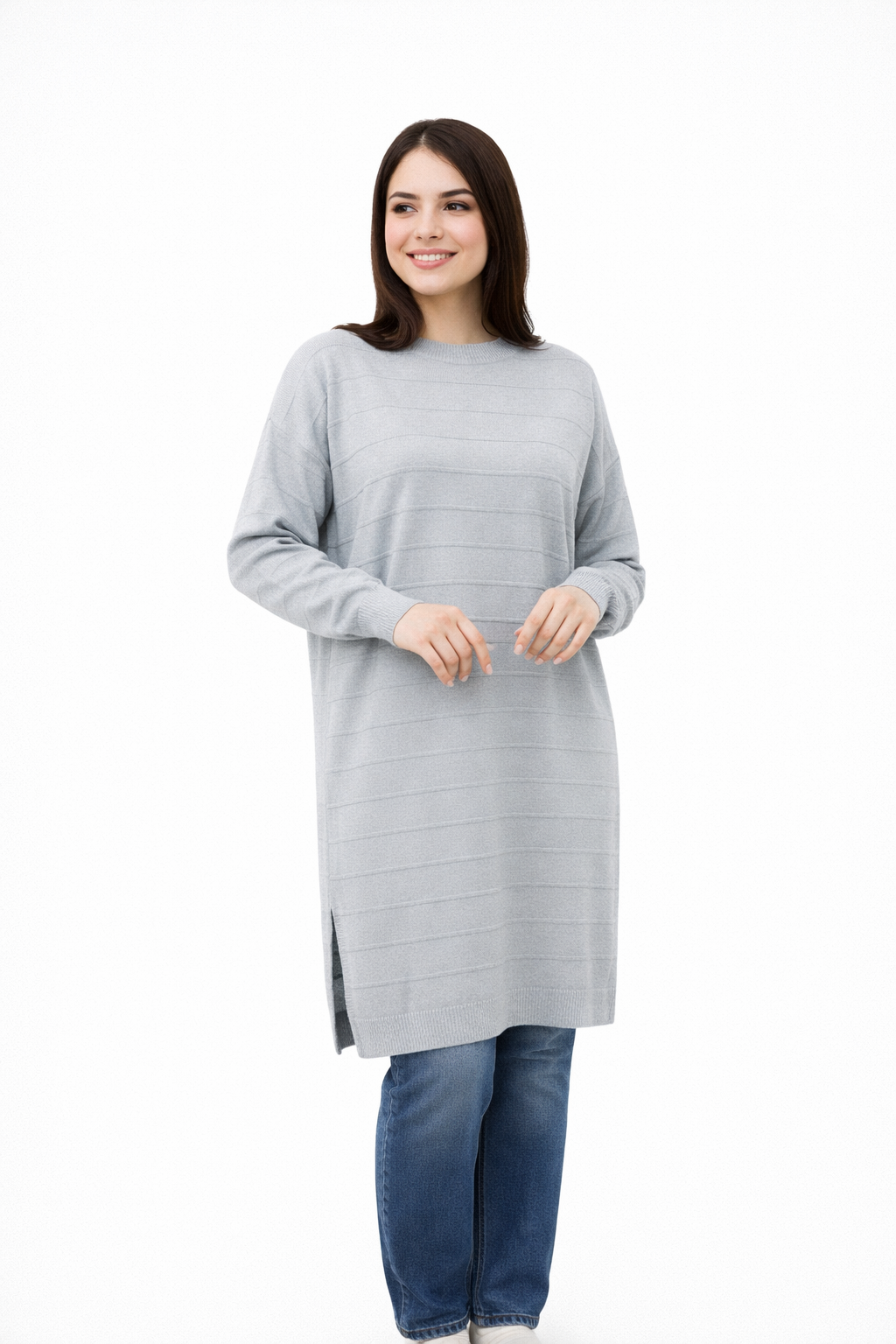 Textured Stripe Knit Tunic