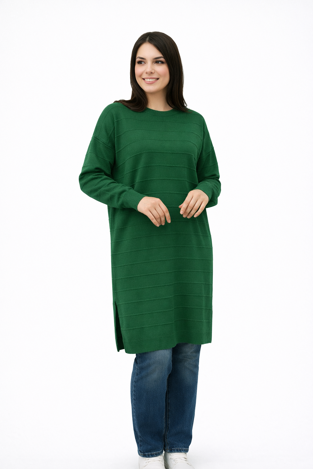 Textured Stripe Knit Tunic