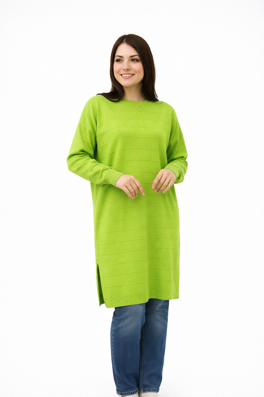 Textured Stripe Knit Tunic