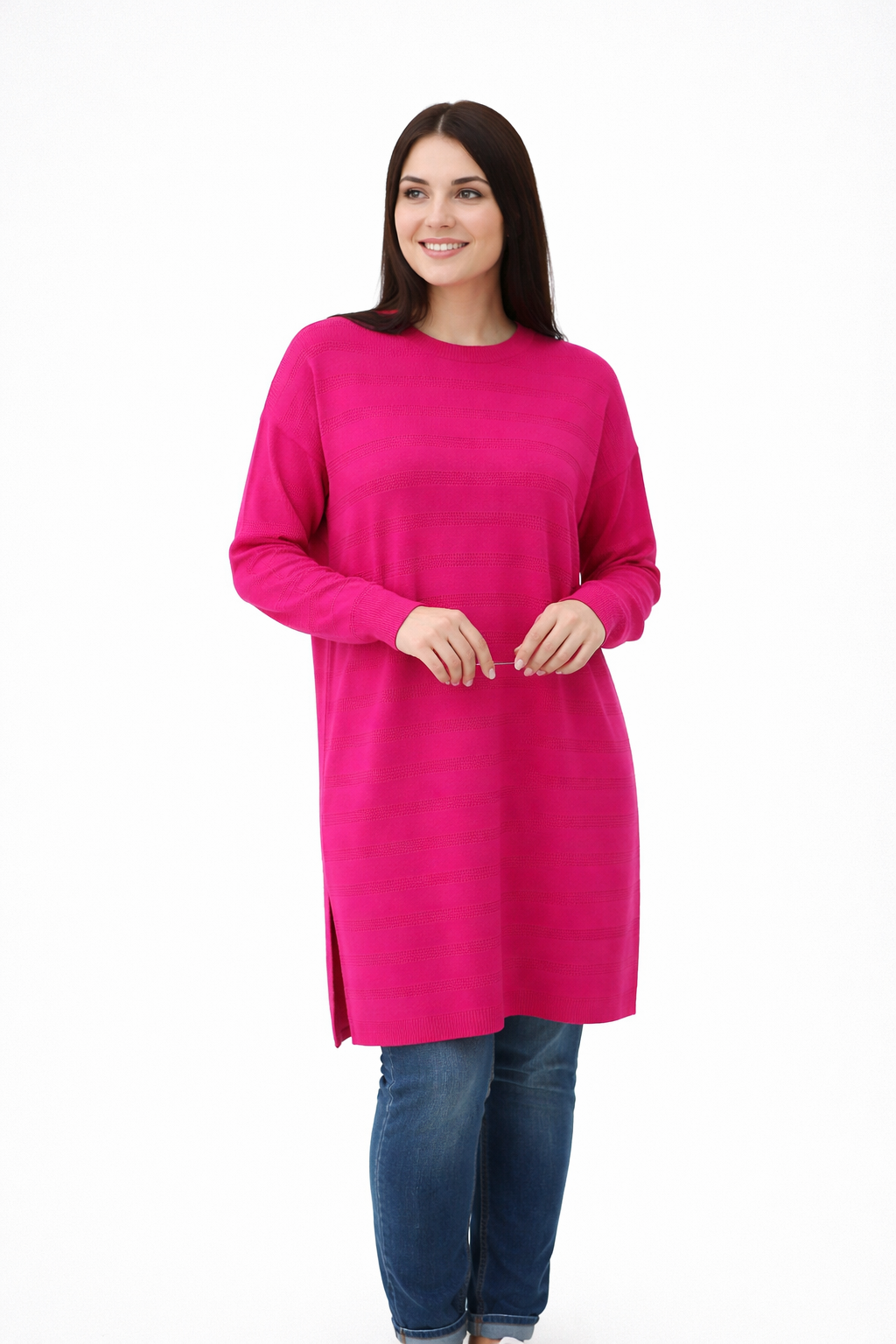 Textured Stripe Knit Tunic