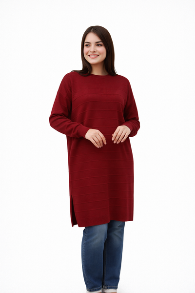 Textured Stripe Knit Tunic