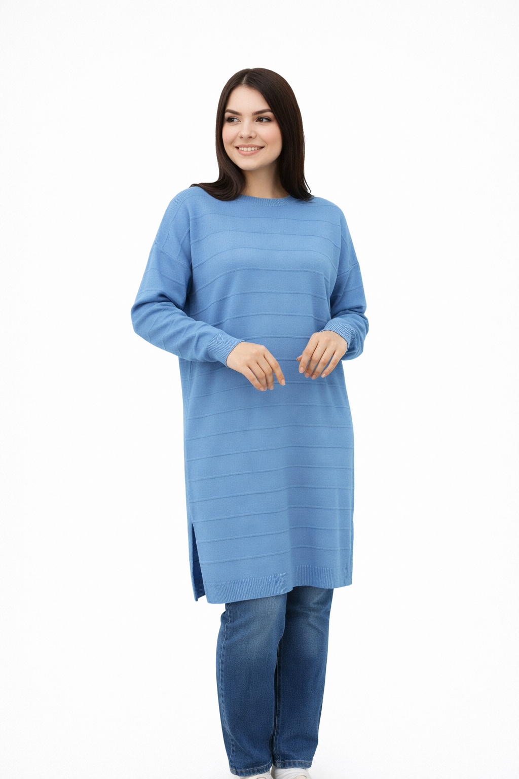 Textured Stripe Knit Tunic