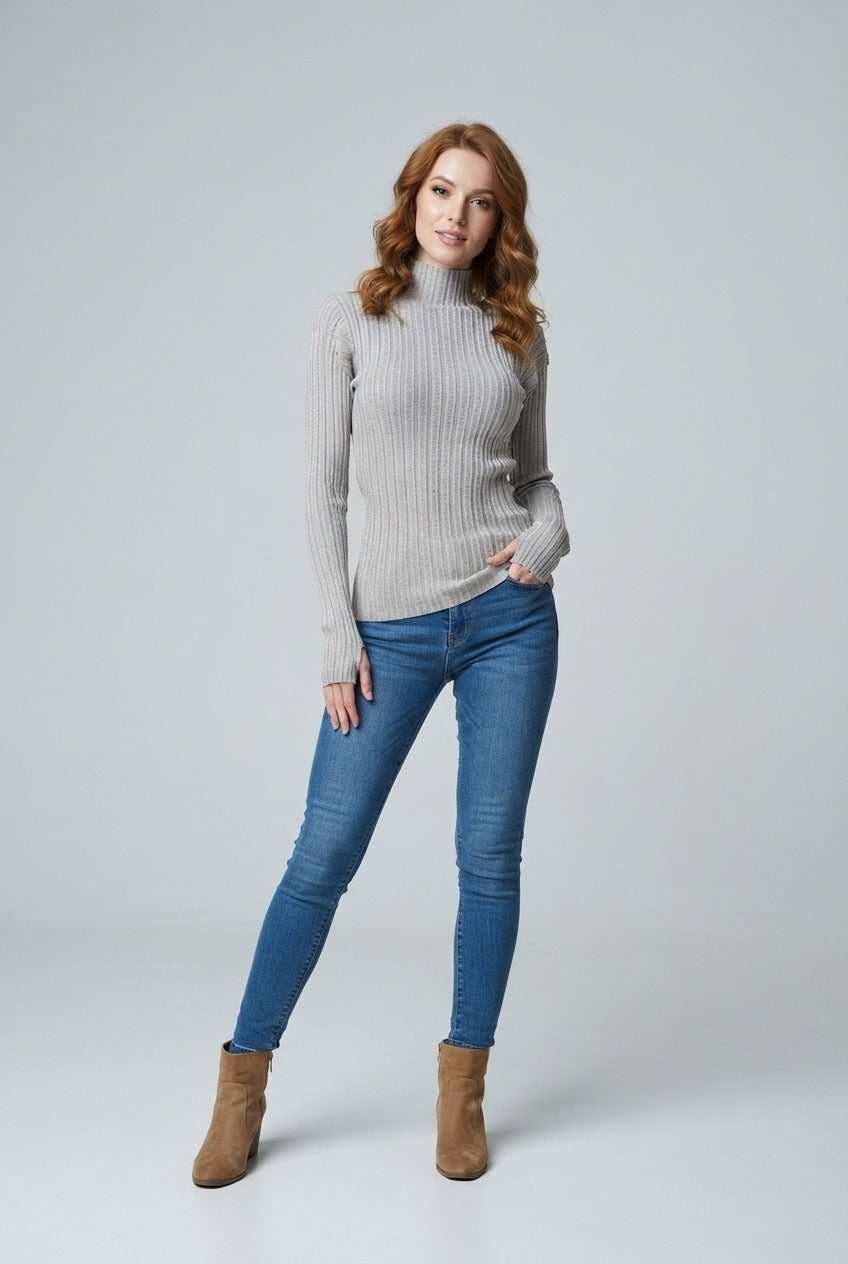 Turtleneck Knit Basic Sweater
