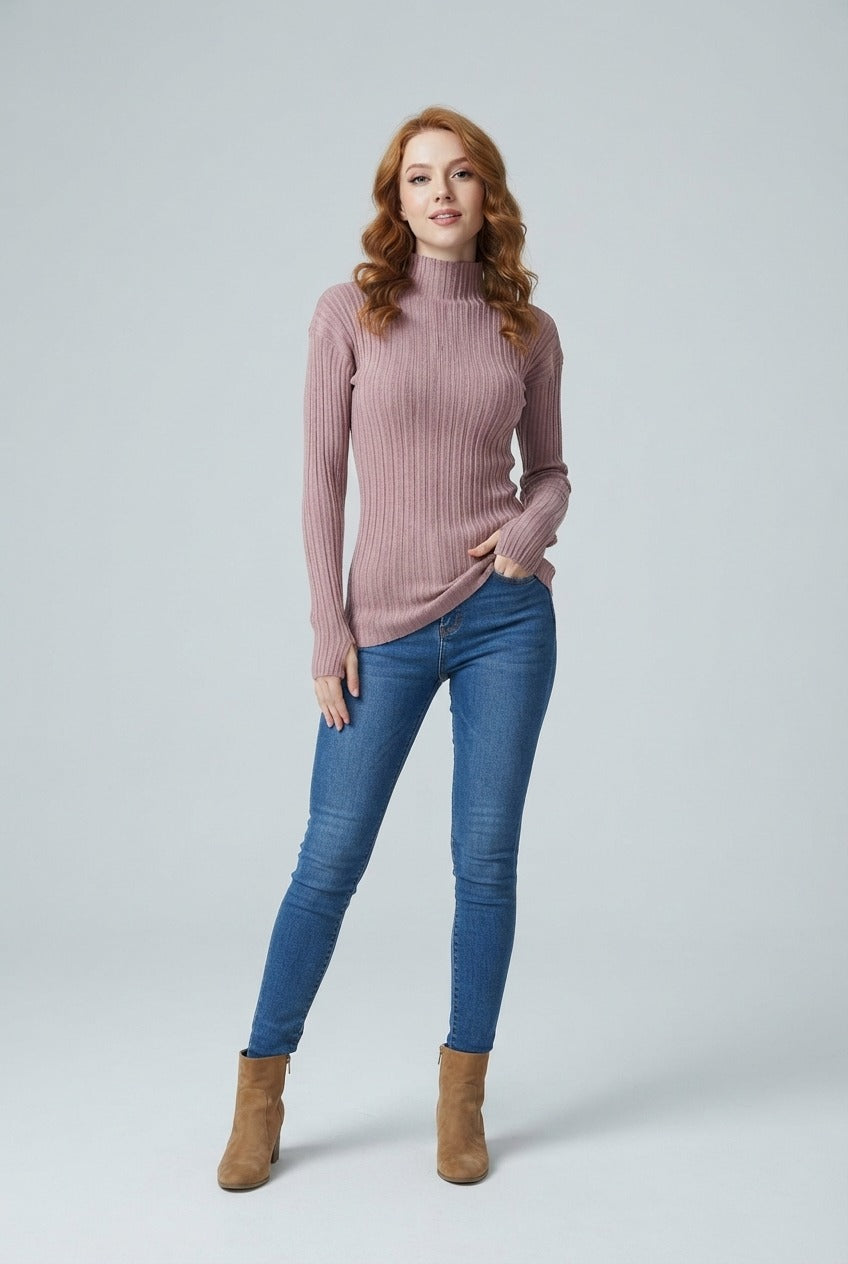 Turtleneck Knit Basic Sweater