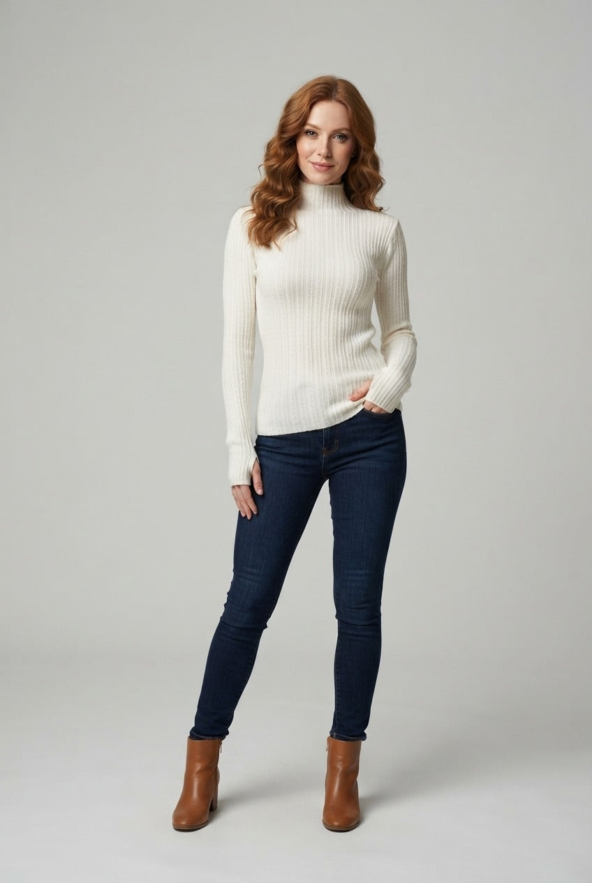 Turtleneck Knit Basic Sweater