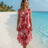 Basic Wear Club | Women's Loose Fit V-Neck Printed Sundress | One Size (Fits Up to 85 KG)