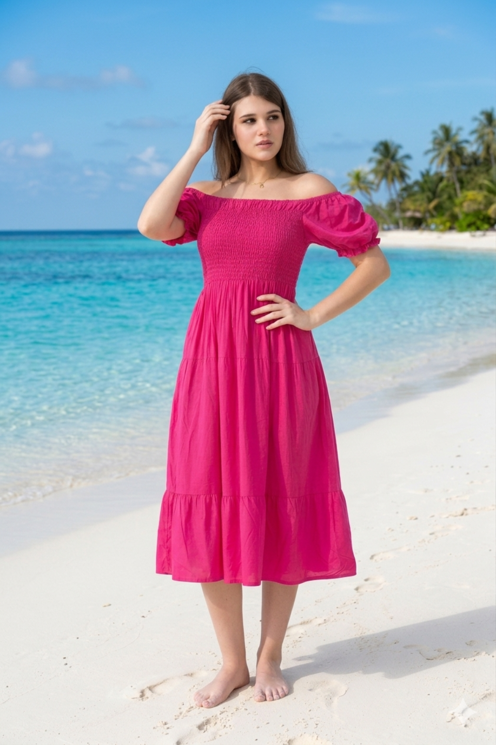 Basic Wear Club | Plain Rayon Cotton Short Sleeves Mini Dress | Summer Dress for Women