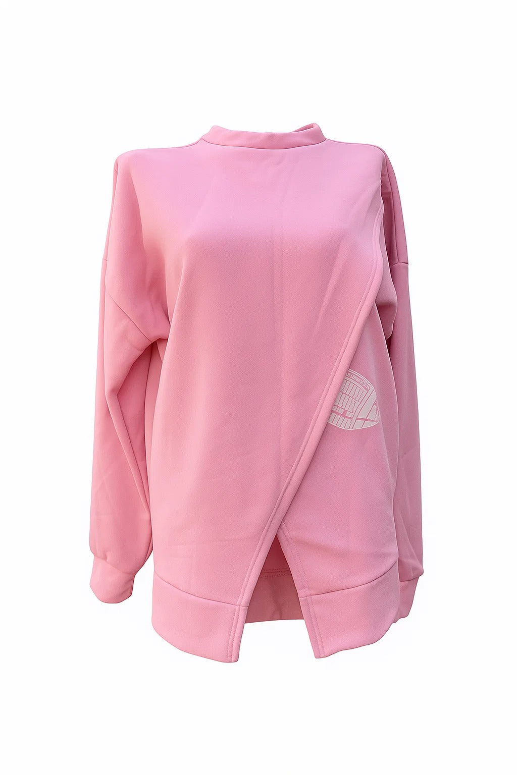 Pink Oversized Sweatshirt with Back Slit