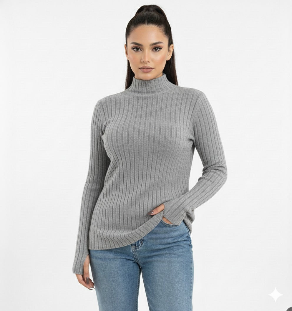 Turtleneck Knit Basic Sweater