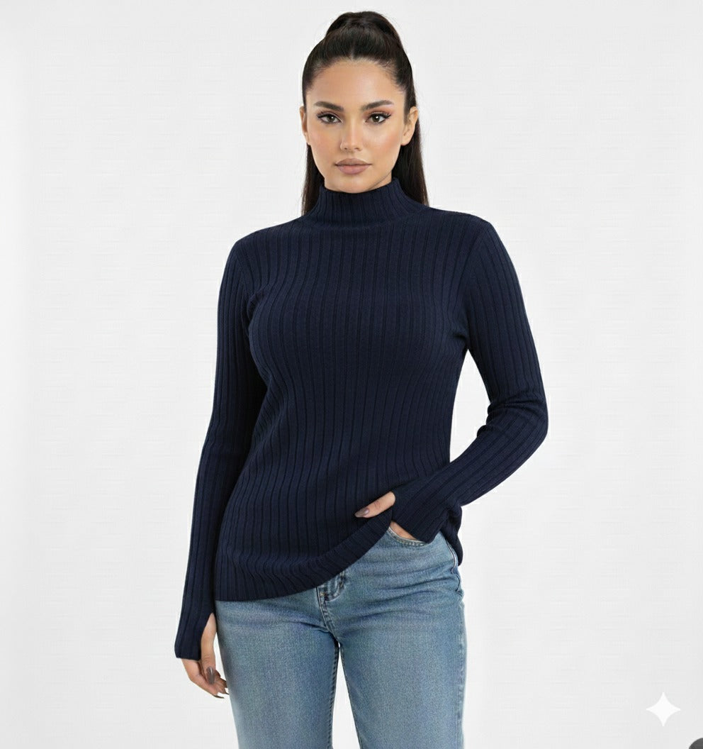 Turtleneck Knit Basic Sweater