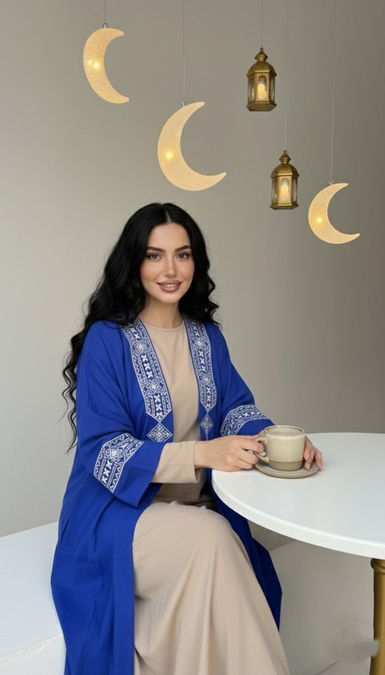 Embroidered Kaftan — Relaxed Modest Statement