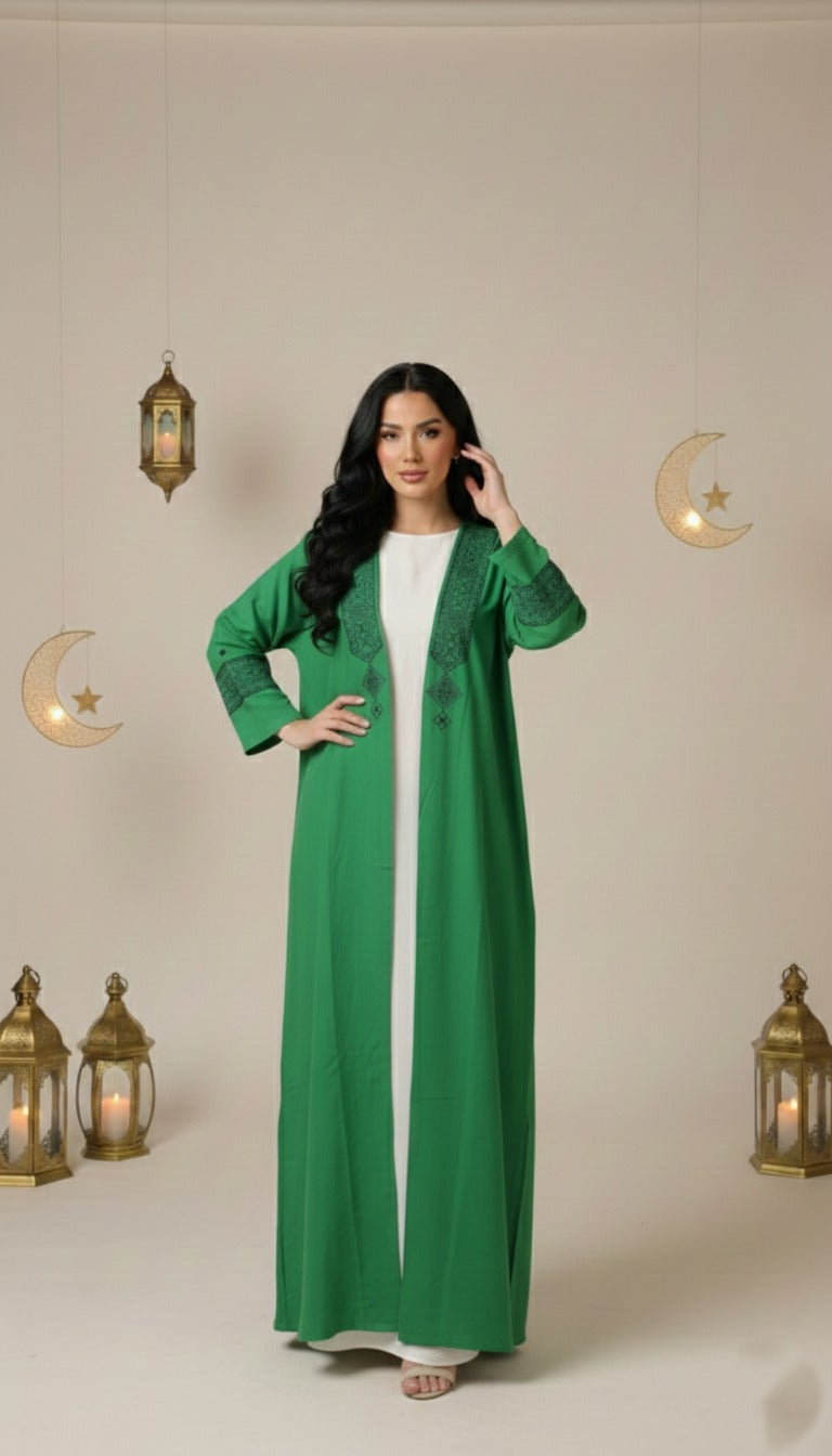 Embroidered Kaftan — Relaxed Modest Statement