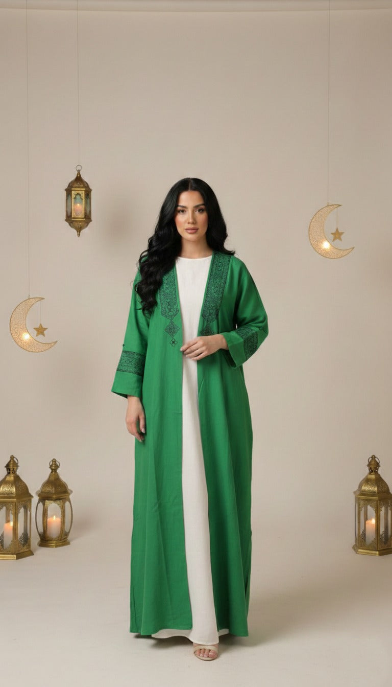 Embroidered Kaftan — Relaxed Modest Statement