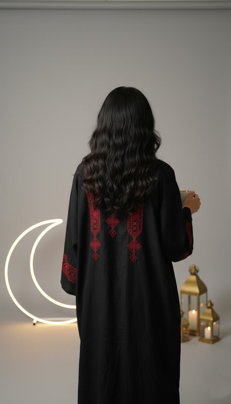 Embroidered Kaftan — Relaxed Modest Statement