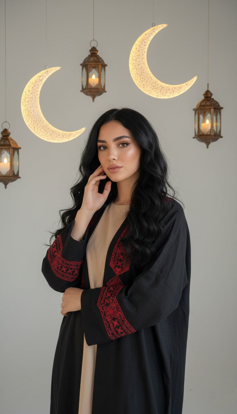 Embroidered Kaftan — Relaxed Modest Statement