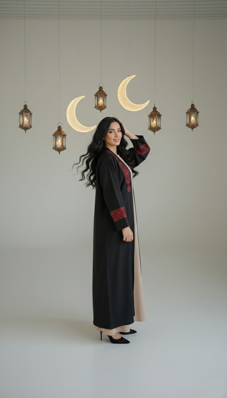 Embroidered Kaftan — Relaxed Modest Statement