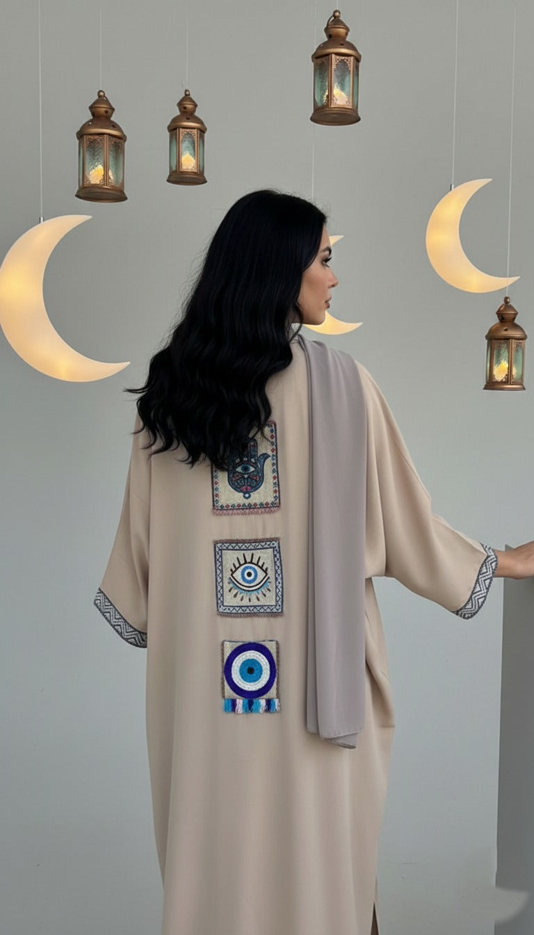 Geometric Trim Open Kaftan
