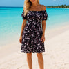 Floral Short Sleeves Mini Dress