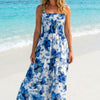 Basic Wear Club | Flory Rayon Cotton Sleeveless Maxi Dress | Summer Dress for Women