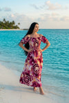 Basic Wear Club | Basic Floral Short Sleeves Maxi Dress | Summer Dress for Women
