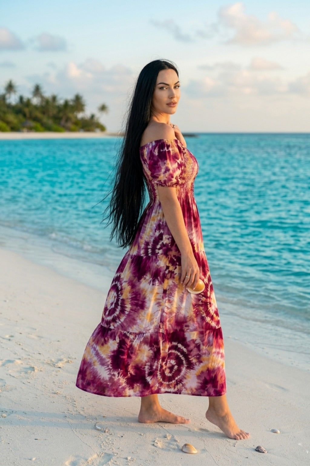 Basic Wear Club | Basic Floral Short Sleeves Maxi Dress | Summer Dress for Women