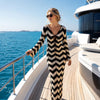 Women's Chevron Knit Maxi Beach Dress | Lightweight Summer Dress | Basic Wear Club