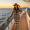 Women's Chevron Knit Maxi Beach Dress | Lightweight Summer Dress | Basic Wear Club