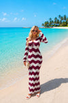 Women's Chevron Knit Maxi Beach Dress | Lightweight Summer Dress | Basic Wear Club