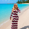 Women's Chevron Knit Maxi Beach Dress | Lightweight Summer Dress | Basic Wear Club