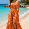 Women's Tropical High-Low Summer Dress | One Size up to 85 K | Basic Wear Club
