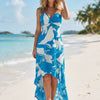 Women's Tropical High-Low Summer Dress | One Size up to 85 K | Basic Wear Club