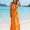 Women's Plain Tiered V-Neck Summer Maxi Dress | One Size up to 85 K | Basic Wear Club