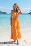 Women's Plain Tiered V-Neck Summer Maxi Dress | One Size up to 85 K | Basic Wear Club