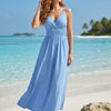 Women's Plain Tiered V-Neck Summer Maxi Dress | One Size up to 85 K | Basic Wear Club