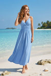 Women's Plain Tiered V-Neck Summer Maxi Dress | One Size up to 85 K | Basic Wear Club