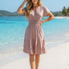 Basic Wear Club | Women's Green Smocked Waist Tiered Mini Dress | One Size