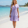 Basic Wear Club | Women's Green Smocked Waist Tiered Mini Dress | One Size