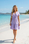 Basic Wear Club | Women's Green Smocked Waist Tiered Mini Dress | One Size