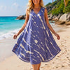 Basic Wear Club | Women's Loose Fit V-Neck Printed Sundress | One Size (Fits Up to 85 KG)