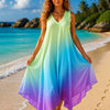 Basic Wear Club | Women's Loose Fit Gradient V-Neck Sundress | One Size (Fits Up to 85 KG)
