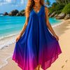 Basic Wear Club | Women's Loose Fit Gradient V-Neck Sundress | One Size (Fits Up to 85 KG)