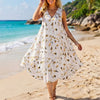 Daisy Print V-Neck Sleeveless Cover up Dress