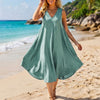 Daisy Print V-Neck Sleeveless Cover up Dress