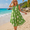 Daisy Print V-Neck Sleeveless Cover up Dress