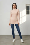 Basic Wear Club | Women's Plain Turtleneck Long Sleeve Top | One Size